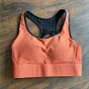 Ribbed Rust Sports Bra